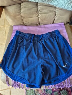 Nike Women's Royal Blue Athletic Running Shorts with Swoosh